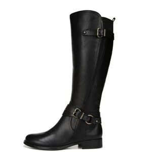 Naturalizer June Black Leather Knee High Riding Boot, Size 8.5